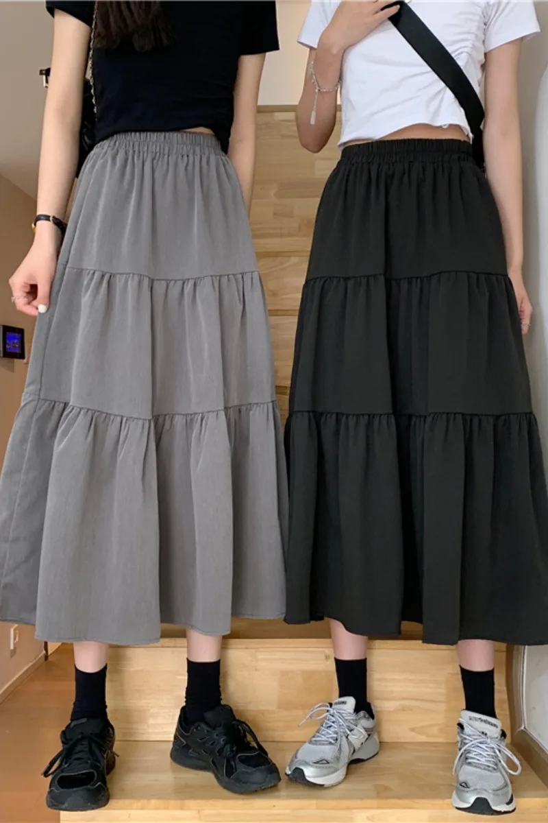 Юбка женская трапециевидная с завышенной талией тонкая многослойная юбка торт в