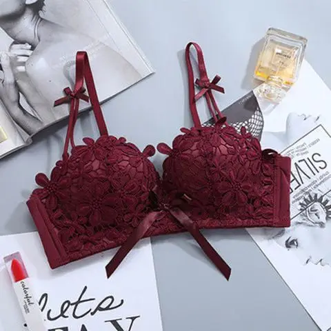 Бюстгальтер пуш-ап кружевной с вышивкой 3/4 чашечки | Женская одежда