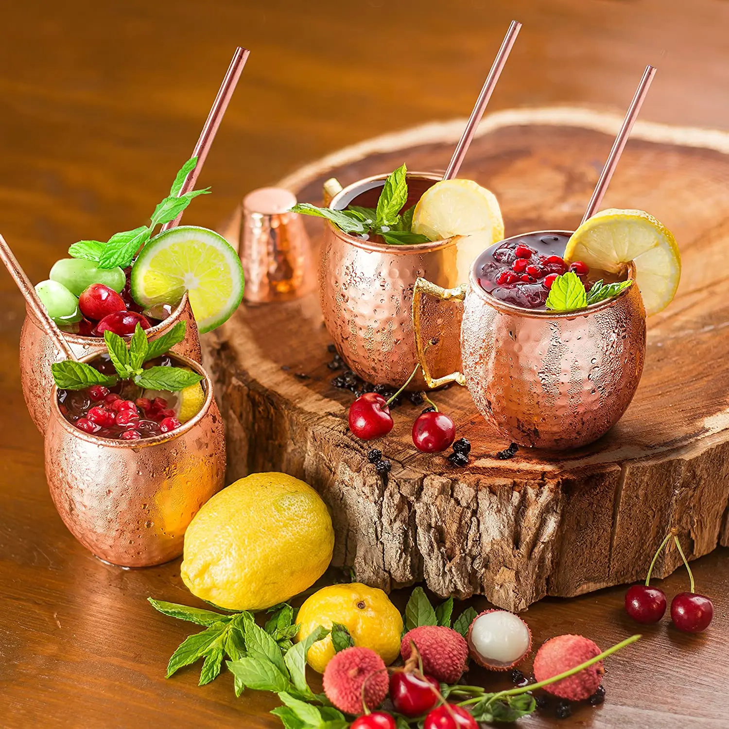 

Moscow Mule Copper Mugs Classic Drinking Cup Set Home, Kitchen, Bar Drinkware Helps Keep Drinks Colder