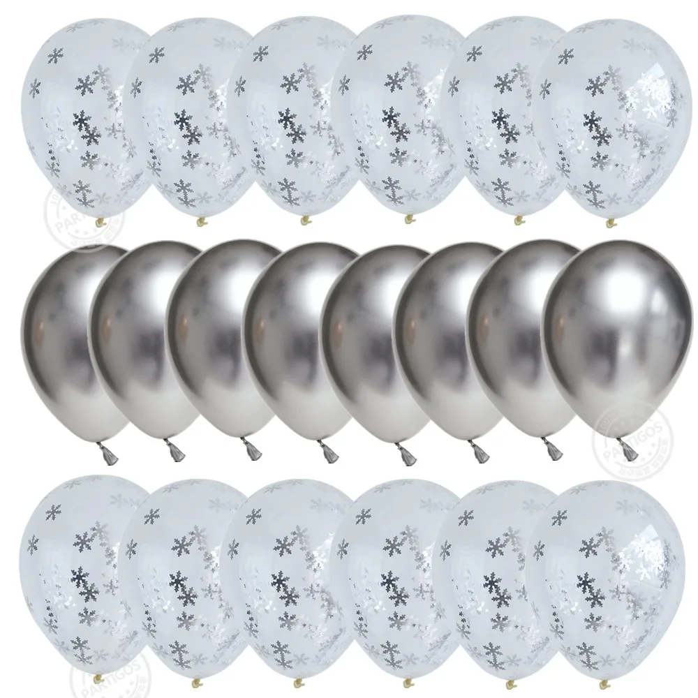 20 шт 12 дюймов конфетти в форме снежинок смешанные хромированные Серебристые Шары
