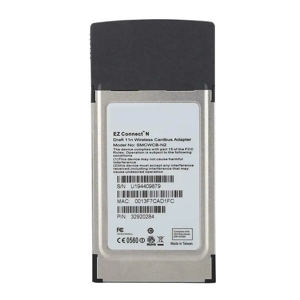 Новая беспроводная сетевая карта SMC SMCWCB-N2 PCMCIA 300M беспроводная сетевая карта подключение N Pro PCMCIA WiFi WLAN карта 2,4 ГГц