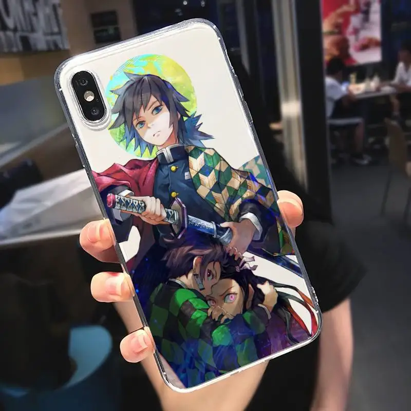 

Demon Slayer Japan anime Phone Case Transparent soft For iphone 5 5s 5c se 6 6s 7 8 11 12 plus mini x xs xr pro max