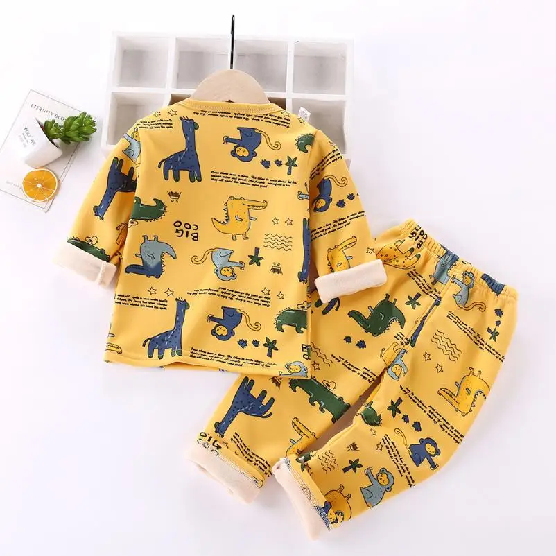 Новое термобелье для мальчиков и девочек осенне зимняя бархатная Рождественская