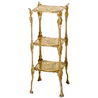 french entry lux brass hollow carved storage rack floor court flower stand multi layer bookshelf corner table stand