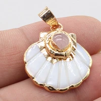 natural stone gems scallop shaped shell pendant handmade crafts diy necklace bracelet earrings jewelry accessories gift making