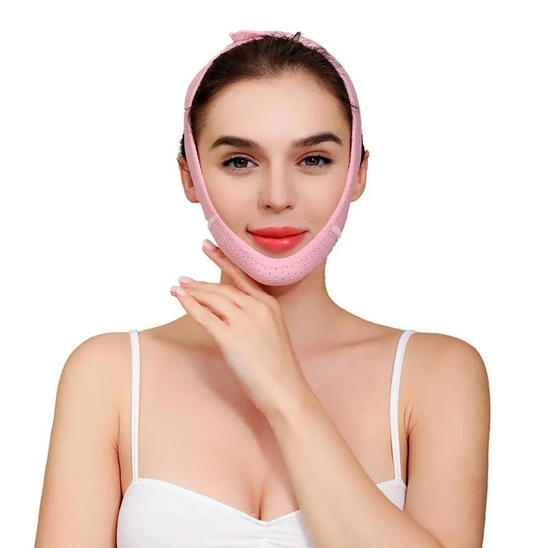

V Shape Slimming Face Belt Breathable Removal Face Mask Double Chin Lifting Face Firming Sleep Band Face Bandage