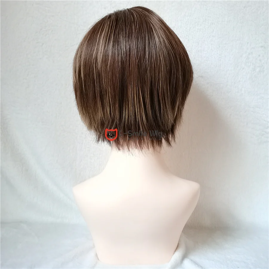 Парик для косплея из коротких коричневых волос с шапочкой | Тематическая одежда и