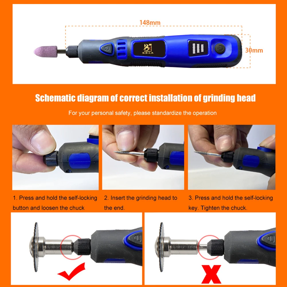 

Electric Engraving Pen Grinder Grinding Machine Adjustable 15000 Rpm 3 Speed Mini Drill USB Engraver Carving Trimming Polishing