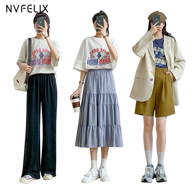 

2021 New Summer Women Solid Color Printing T-Shirts Female Hip Hop Hipster Loose Streetweear Harajuku Top Fashion Casual Clothes
