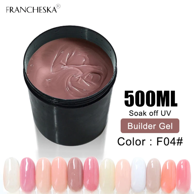 500ml builder F04 500 мл Заводская основа для ногтей, грунтовка для ногтей, гель, без необходимости, лампа, быстрая сушка, анастомоз, без кислоты, грунтовка для ногтей, верхнее Базовое покрытие, строительный гель для полировки - Цвет: 500ml builder F04