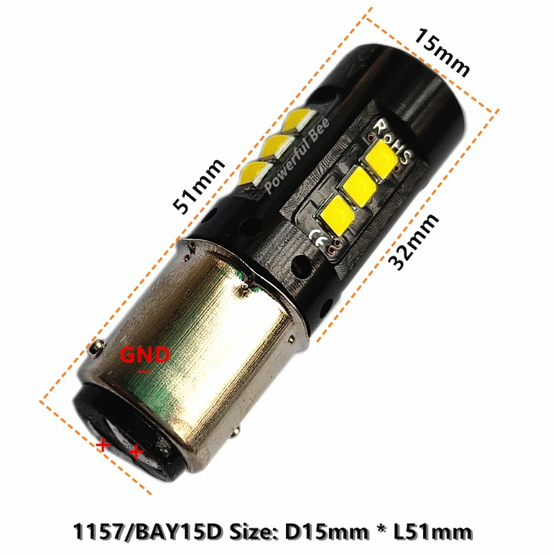 2x1157/BAY15D 30 Вт Мощный Автомобиль Мотоцикл Грузовик светодиодный тормозной фонарь
