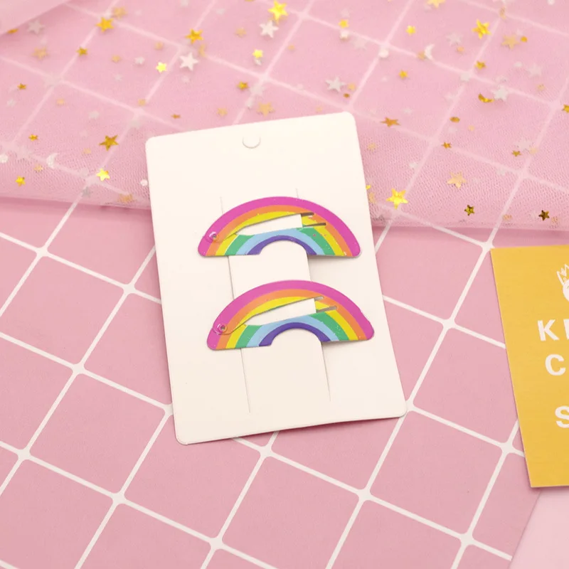 2 Pcs Детская одежда «Unicorn Hair аксессуары Головные уборы на возраст от 2 до 6 лет шт./компл. заколки для волос в стиле Русалочки с лошадка Радуга заколка для волос для маленьких девочек Аксессуары - Цвет: 2 Pcs