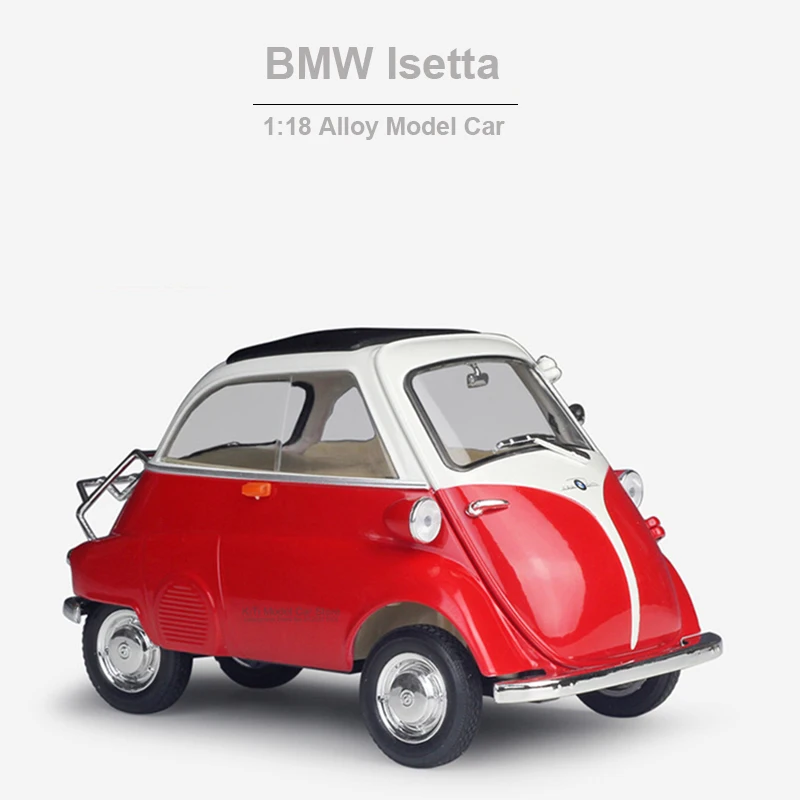 

Модель автомобиля BMW Isetta из сплава 1/18, Литые металлические игрушечные автомобили, металлическая Игрушечная модель автомобиля, коллекция по...