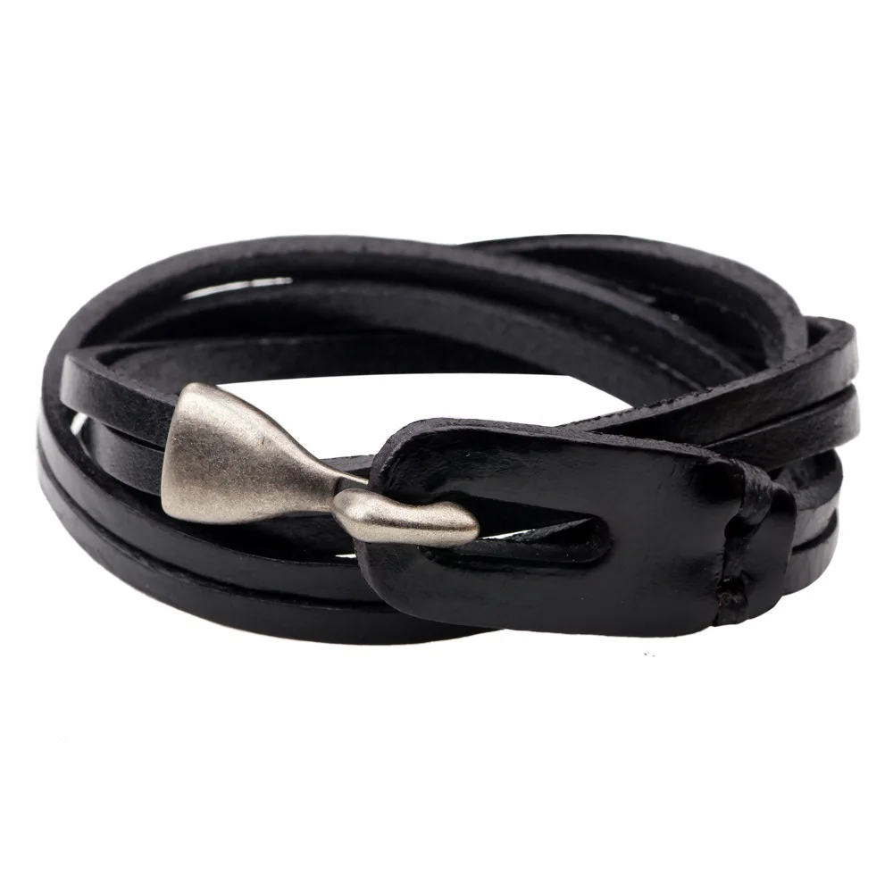 

Fashion leather men's bracelet multi-layer hook leather hand rope personality first jewelry trend leather jewelry wholesale