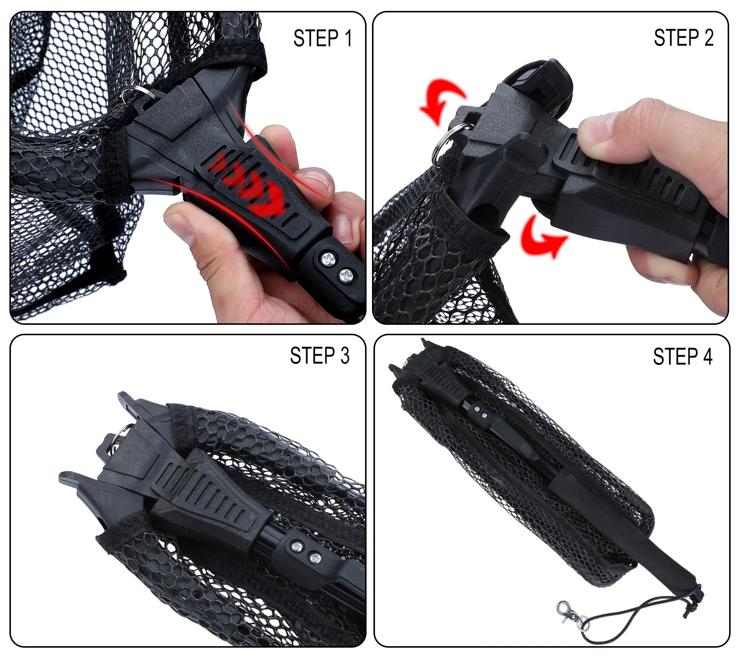 

70/95/120cm Retractable Fishing Net Telescoping Foldable Landing Net Pole Folding Landing Net for Fly Fishing
