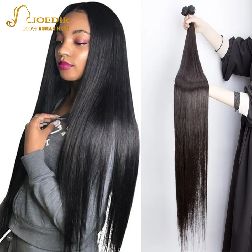 

Прямые бразильские волнистые волосы Joedir, пряди натуральных волос для наращивания от 8 до 40 дюймов, Реми, 1/3/4 X пряди натуральных белковых воло...