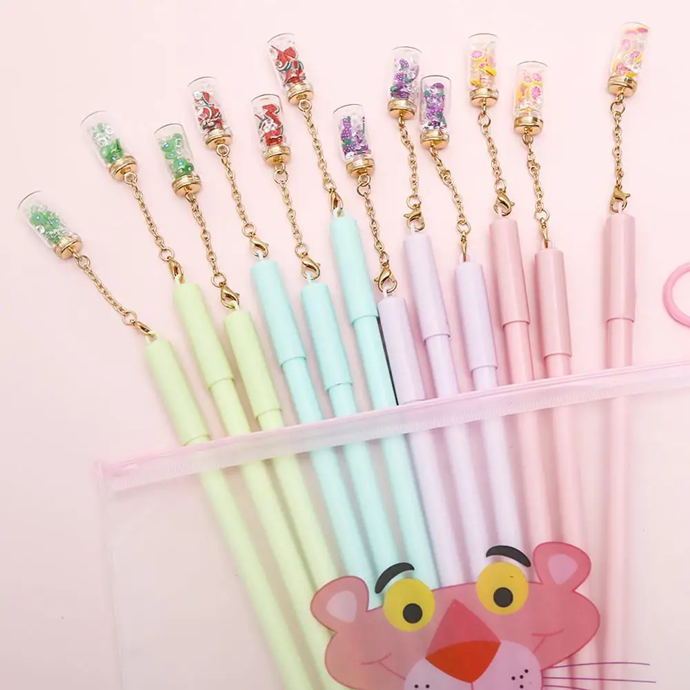 12/100 шт Забавный милый Kawai фруктовый флакон гелевая ручка канцелярские