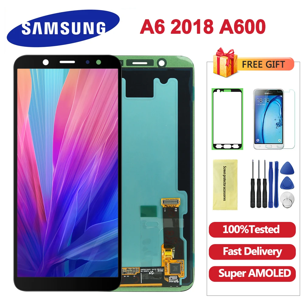 OLED ЖК-дисплей для SAMSUNG Galaxy A6 A600 ЖК-дисплей A600F A600FN A600G ЖК-дисплей модуль+ сенсорный экран дигитайзер сенсор в сборе