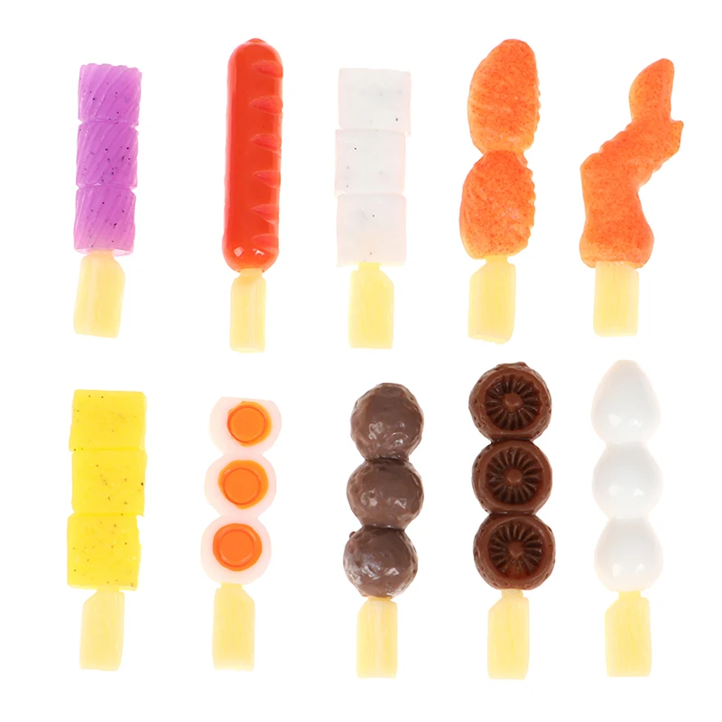 

5pcs 1:12 Dollhouse Miniature Mini Skewers Japanese BBQ Balls Kitchen Accessories Toys