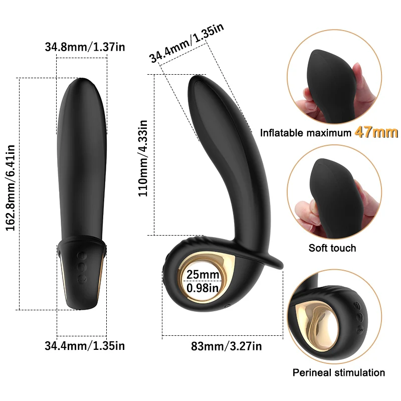 Надувной анальный вибратор фаллоимитатор Анальная пробка массажер простаты