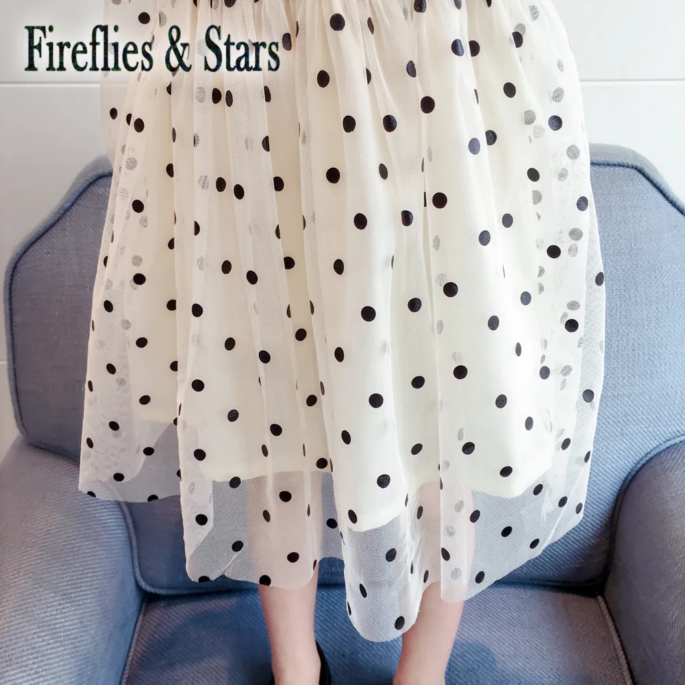 Spring Autumn girls tutu dress Baby kids Children vestidos French style dot mesh see through lacing 2 to 8 yrs | Детская одежда и