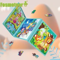 fosmeteor new children colorful montessori advanced kid early educational baby leveled woodne animal jigsaw puzzles toys gift