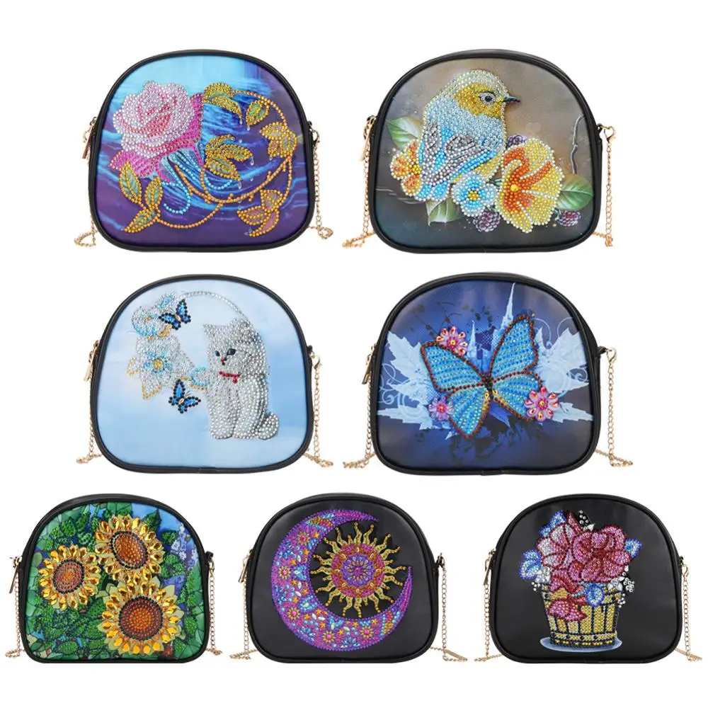 Женская кожаная сумка-клатч на плечо с цепочкой и стразами | Дом сад