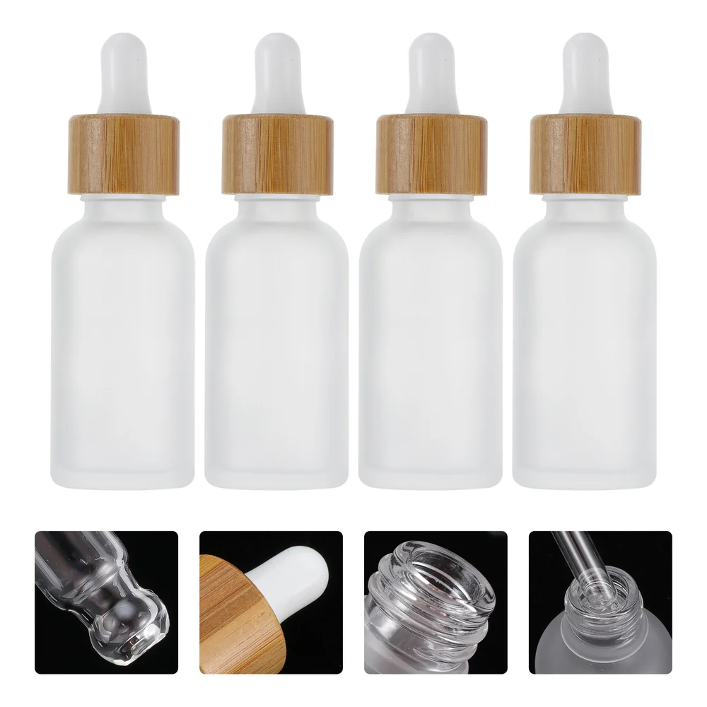 

4Pcs 30ml Dropper Glass Empty Bottles Portable Sub Bottle Empty Makeup Bottle