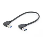 Удлинительный кабель 30 см, USB 3,0, тип A, штекер 90 градусов, левый, угловой к USB 3,0, тип A, прямоугольный