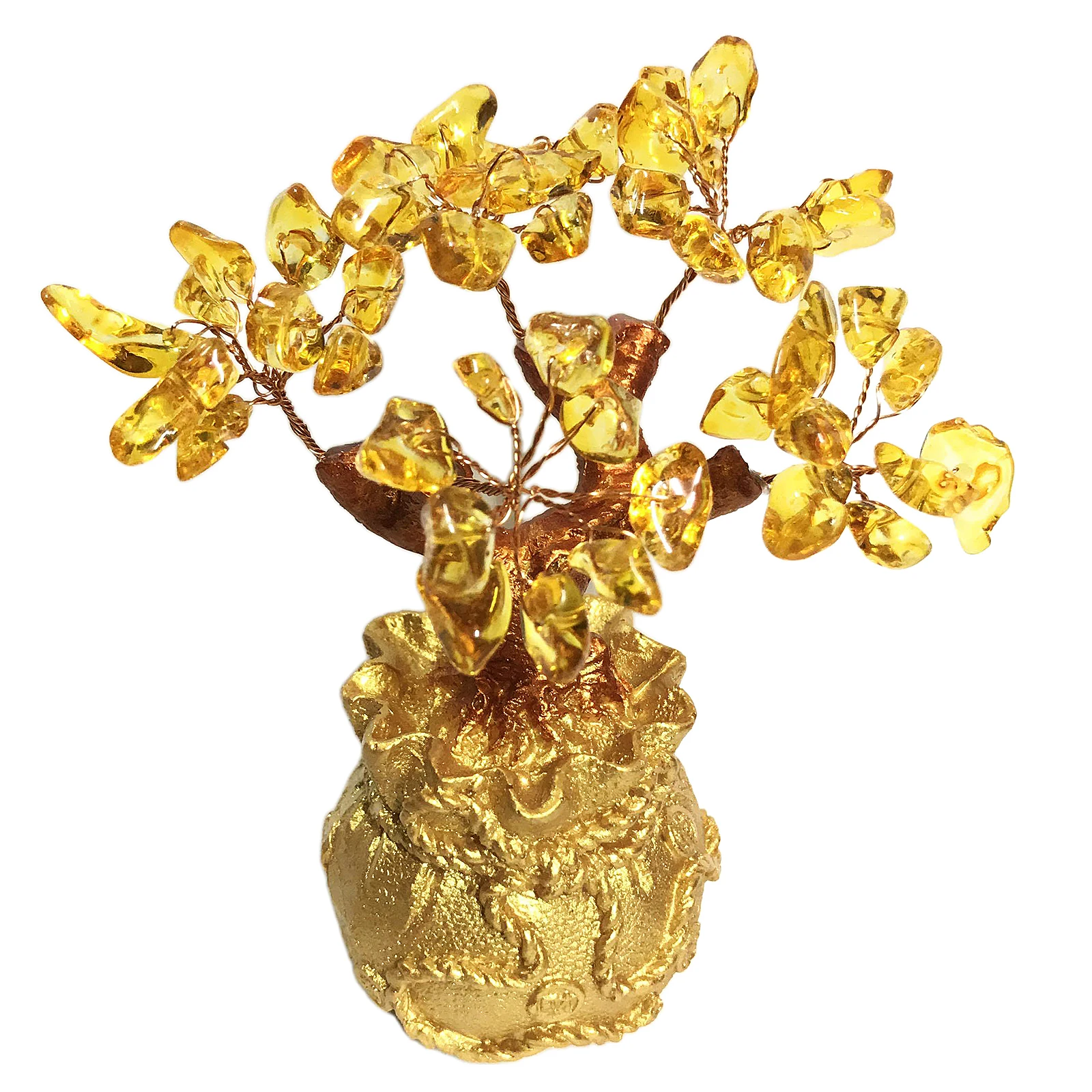 Feng Shui цитрин деньги дерево натуральный кристалл карликовые деревья Lucky завод