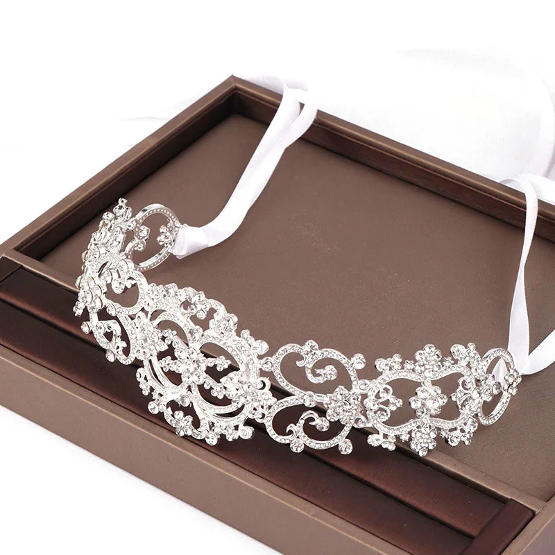 

European and American Beam Hot-selling Diamond HairBand Rose Gold Headdress Alloy inlaid Diamond Bride WeddingAccessorie MAEA99