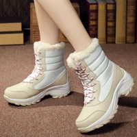 woman shoes womens boots lace up fur plush winter shoes flat platform women boots women shoes snow chunky ankle boots