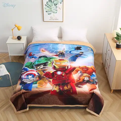 С изображением героев фильма Марвел «мстители» летнее одеяло Twin королева для детей мальчиков и девочек покрывала тонкое одеяло 3d печатных ...