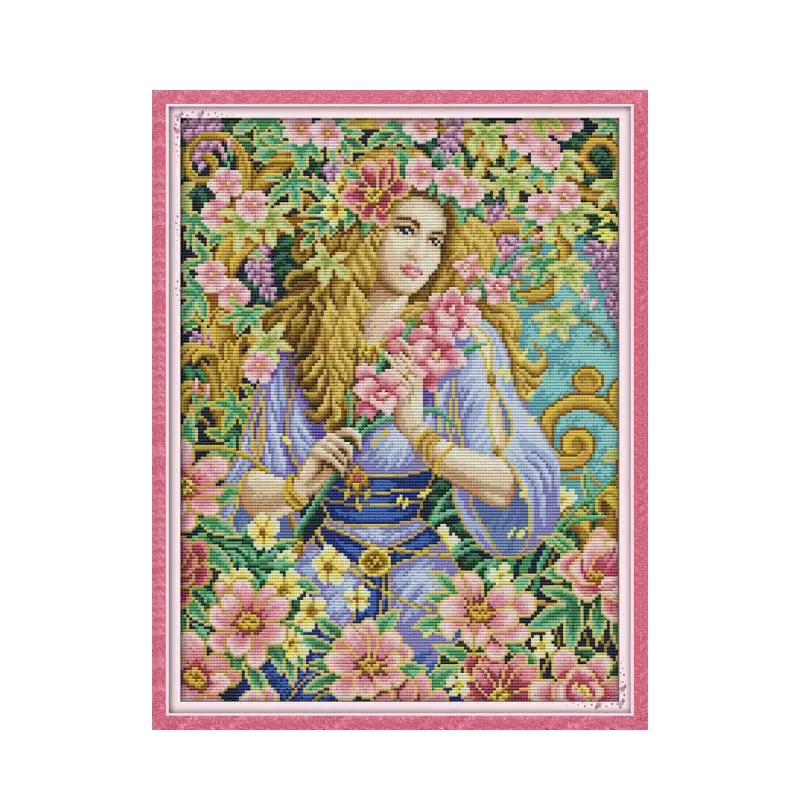 Flower Fairy 2 cross stitch kit aida 14ct 11ct count print canvas cross stitches needlework embroidery DIY handmade