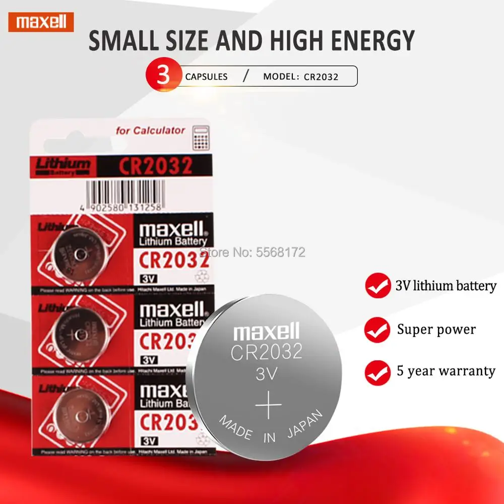 3 шт. оригинальные батарейки для часов maxell cr2032 в cr 2032|Часовые батарейки| |