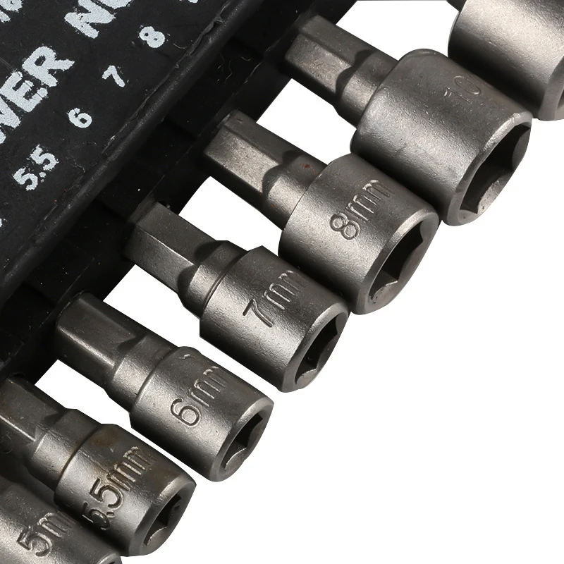 7/9/14pcs Drill Bit Set Power Nut Driver Screwdrivers 1/4 Hex Shank Socket Metric Wrench Screw Bolt Adapter Tool | Инструменты