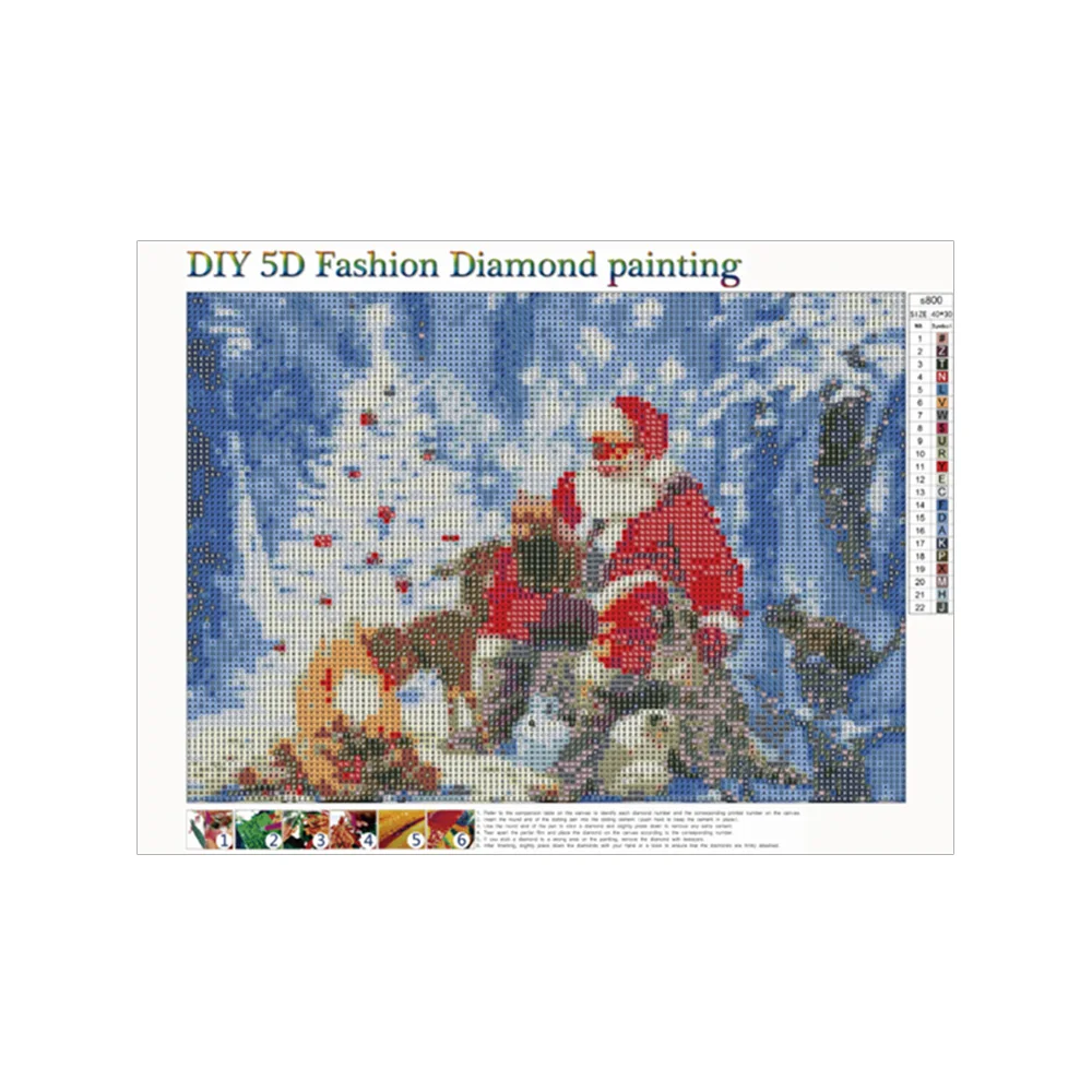 Рождественская 5D картина из страз для творчества квадратная фотоальбом Санта Клаус поезд вышивка крестиком