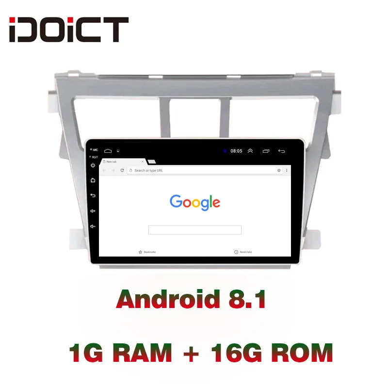IDOICT Android 8 1 автомобильный DVD плеер GPS навигация Мультимедиа для Toyota Vios Yaris радио