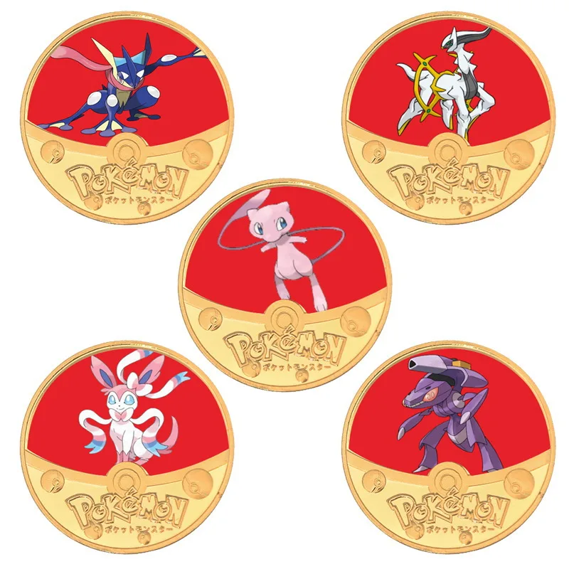 Позолоченная фотомонета с покемоном японский Покемон искусственная аниме вызов