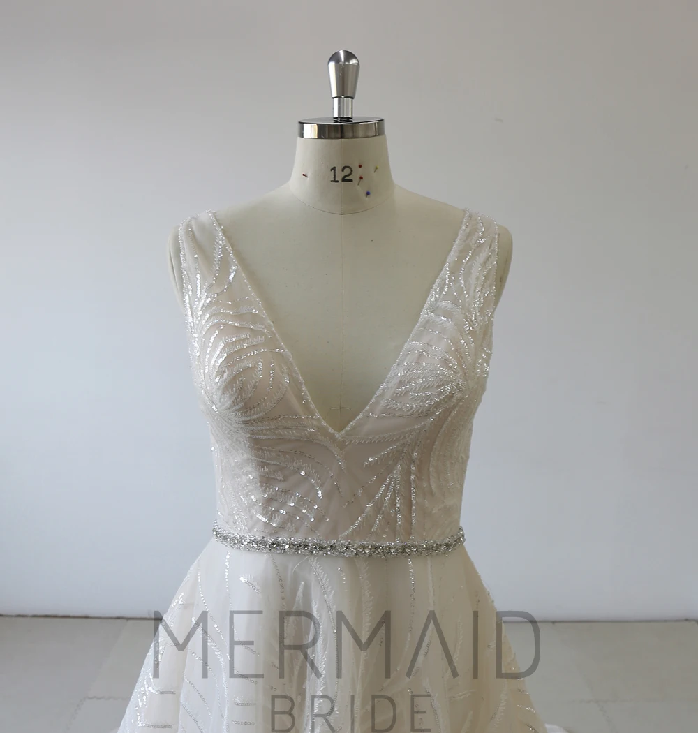 Новое кружевное свадебное платье трапециевидной формы с открытой спиной 2020 |