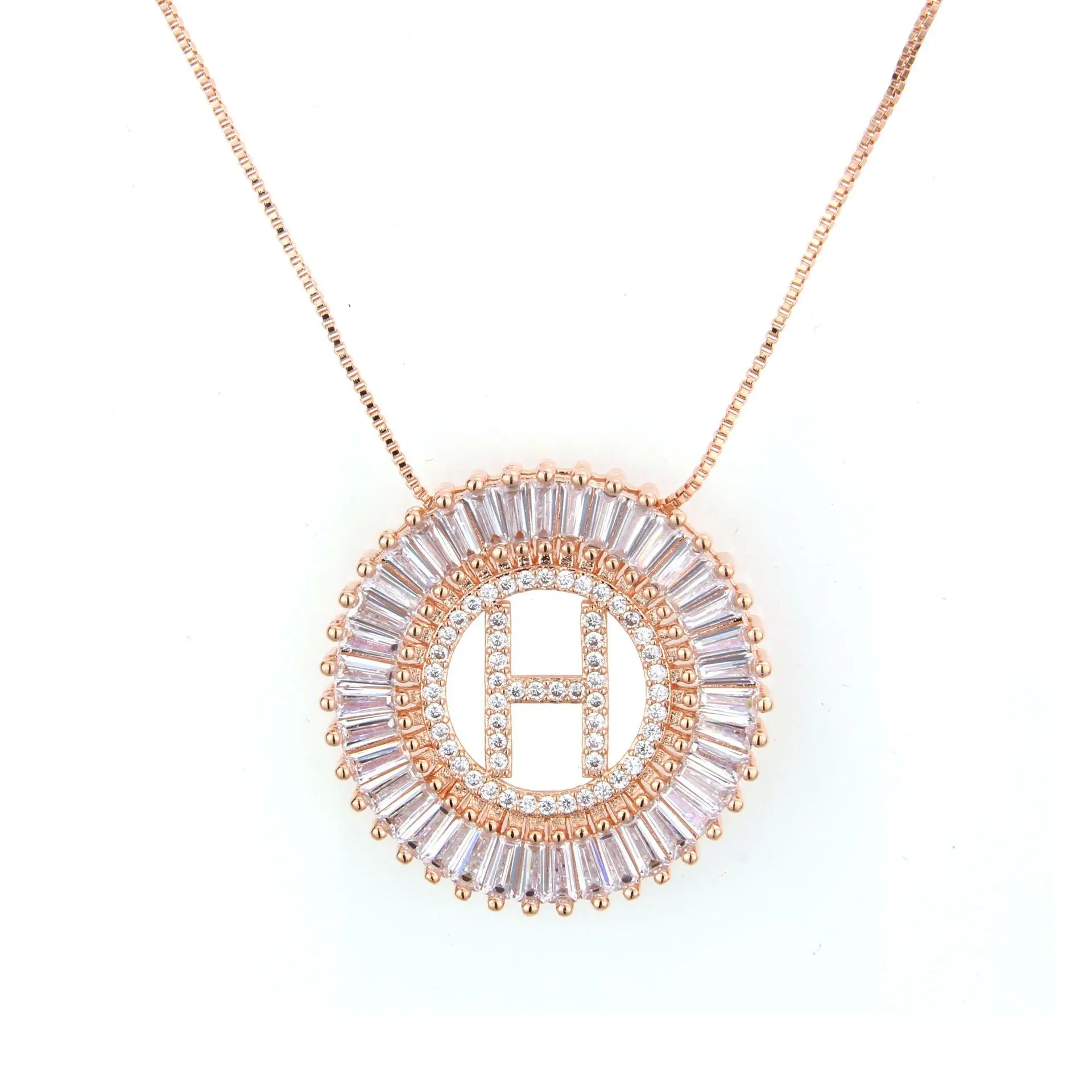 

4 Colors Plated Rose Gold Customized Name Letters Pendant Necklce for Women