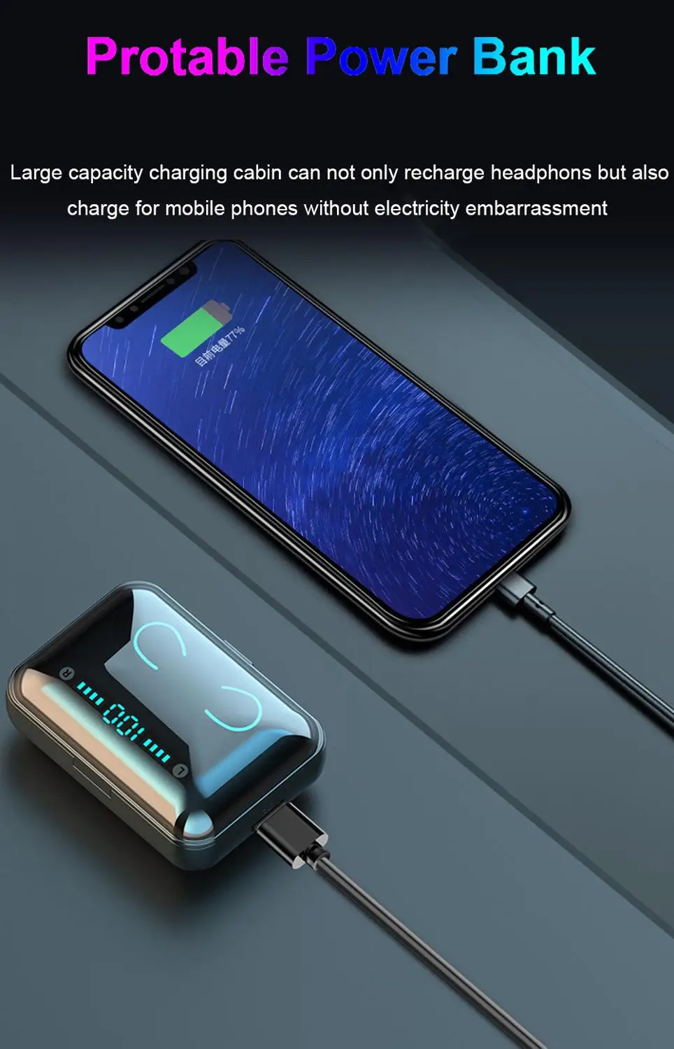 TWS 5,0, Bluetooth наушники, водонепроницаемые спортивные наушники, свободные руки, беспроводные наушники с внешним аккумулятором, Bluetooth наушники для iPhone