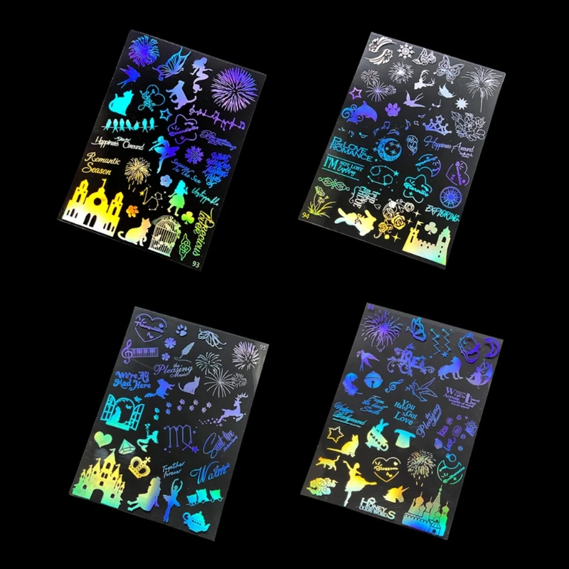 

1/4 Sheets Mixed PVC Stickers UV Epoxy Resin Mold Filling Decorative Jewelry Making Filler DIY Art Crafts Decorations