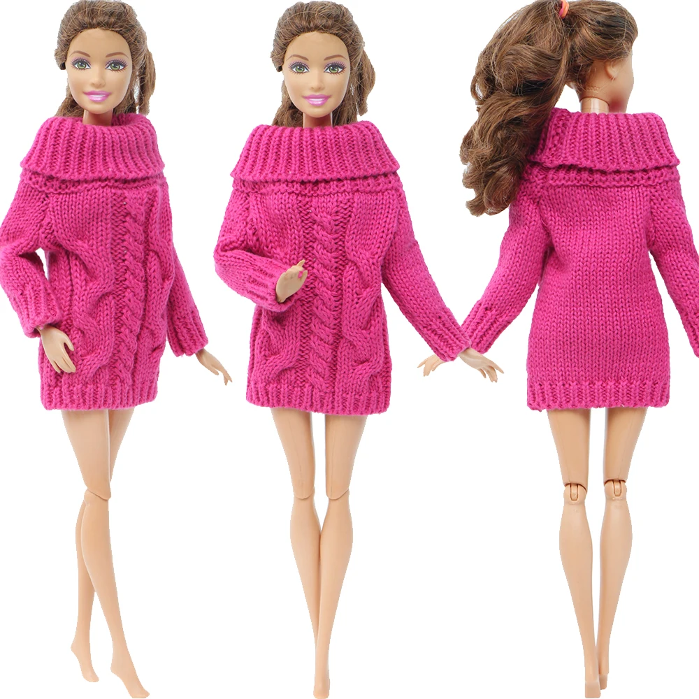 1 шт. высокое качество глубокий розовый мини вязаный мягкий теплый свитер платье