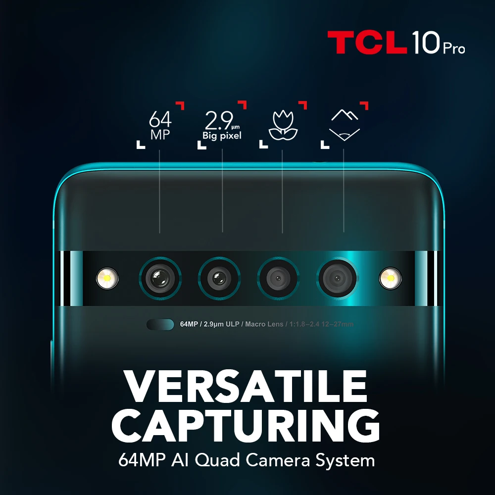 Tel&eacute;fono Inteligente TCL 10 Pro, Original, 6GB/128GB, NFC, c&aacute;mara de 64MP, Snapdragon 675, pantalla curva AMOLED de 6,47 pulgadas, Android 10, bater&iacute;a de 4500mAh-3