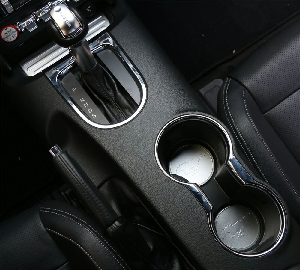 

ALU Car Interior Decoration Cup Mat Cover Trim for Ford Mustang 2015+ Stylish Decals Colorful Decorative Stickers Brand New