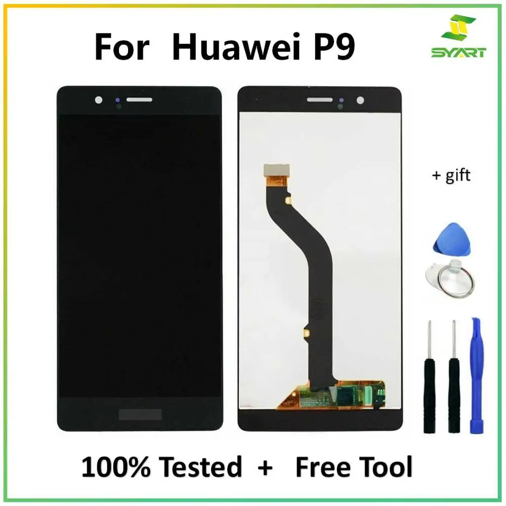ЖК дисплей для Huawei P9 дигитайзер сенсорного экрана в сборе с рамкой + Бесплатные