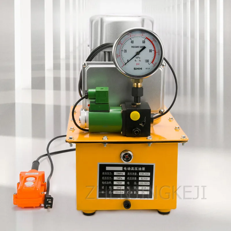 

220V / 380V Electric Hydraulic Pump Portable 750W High Pressure Pump Hand Switch / Foot Switch With Shockproof Pressure Gauge