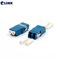 100pcs lc upc duplex single mode flangeless fiber optic adapter blue lc ftth coupler dx without flange free shipping il