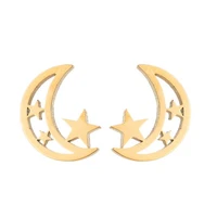 fashion hollow star and moon earrings female simple temperament earrings jewelry